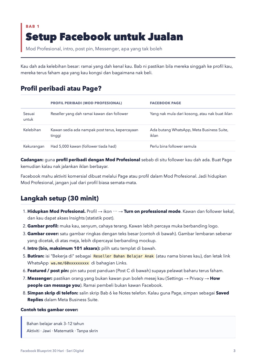 Bab 1: setup Facebook