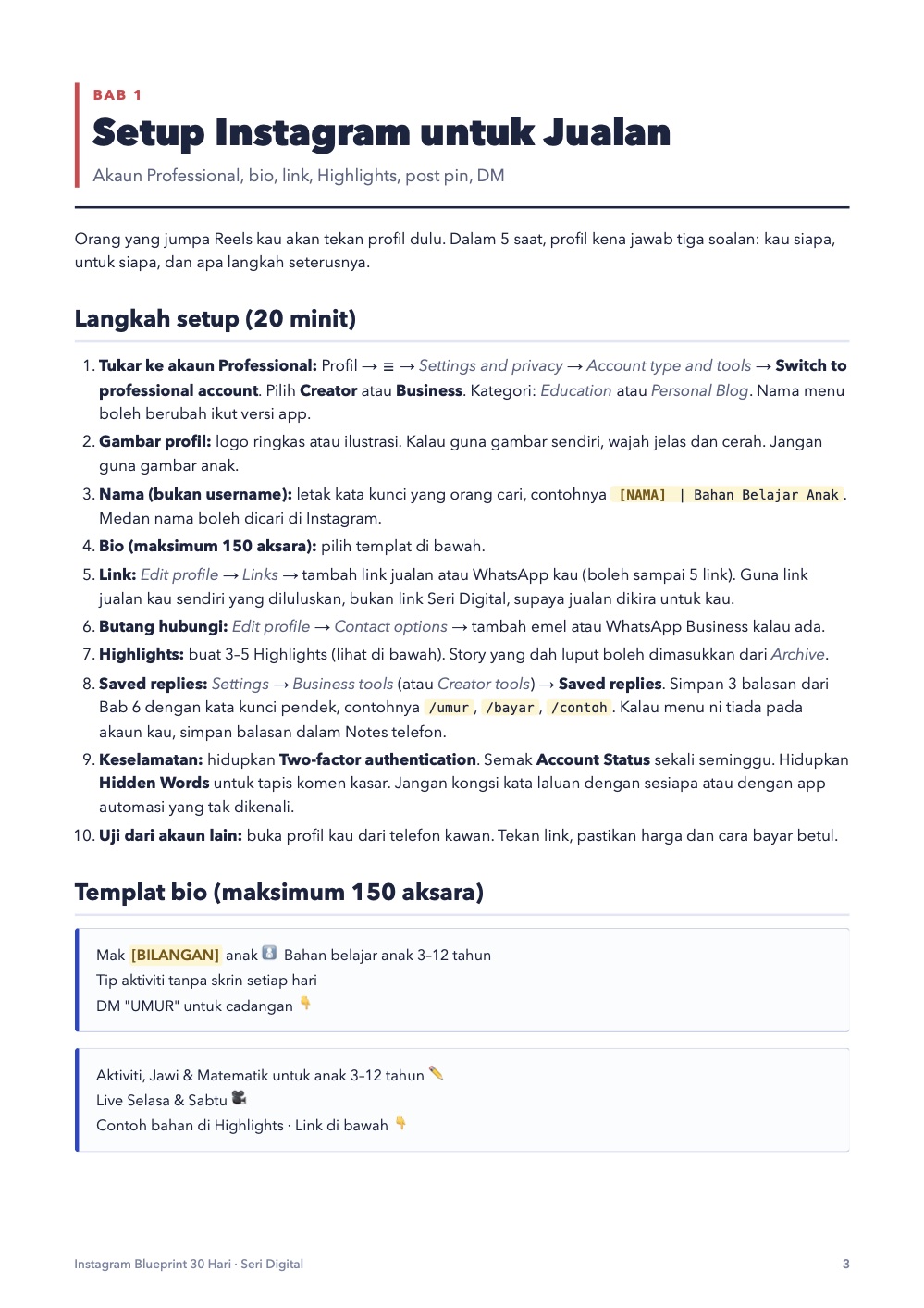 Bab 1: setup Instagram